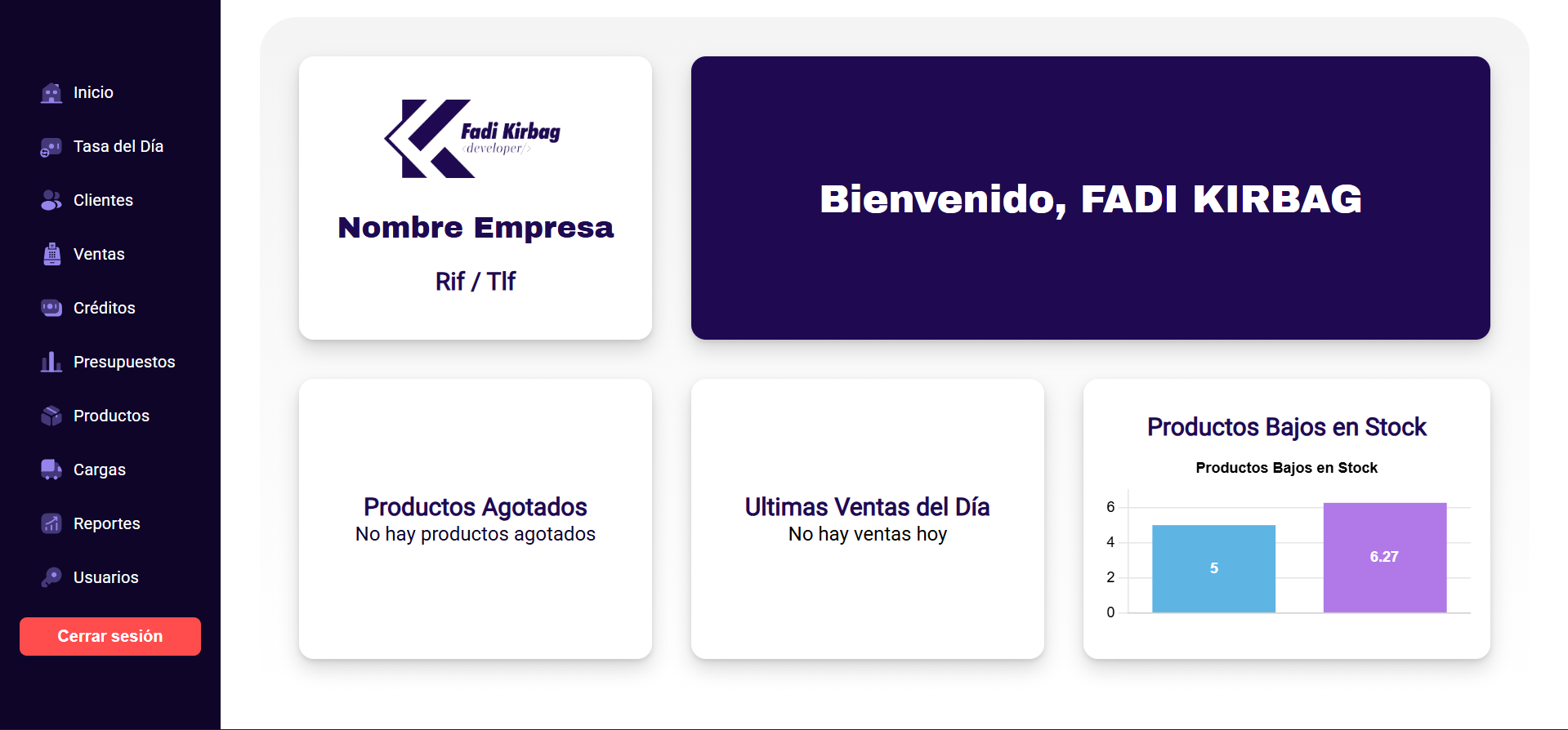 Sistema de Administración y Ventas